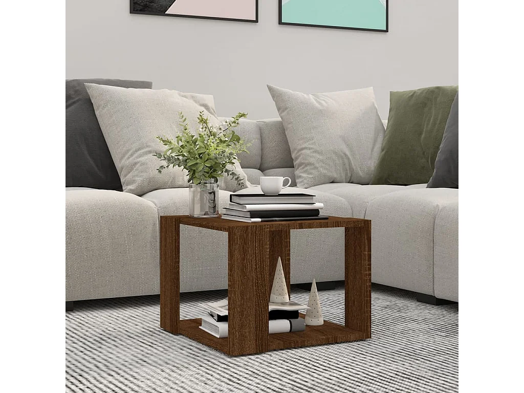 Table basse Chêne marron 40x40x30 cm Bois d'ingénierie