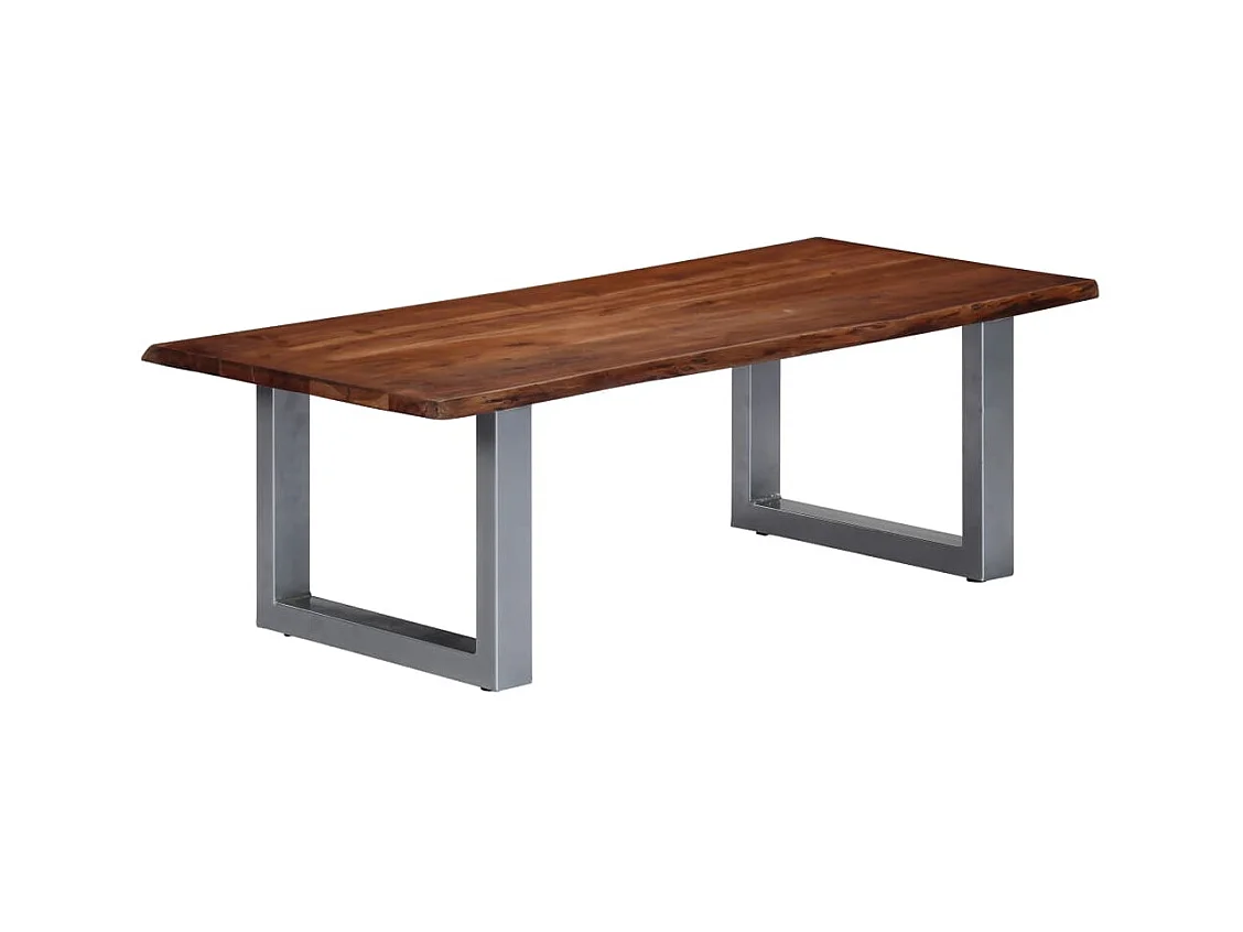 Table basse avec bord naturel 115x60x40 cm Bois d'acacia massif