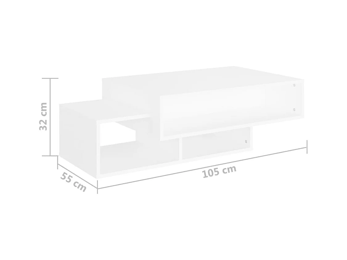 Table basse Blanc 105x55x32 cm Bois d’ingénierie
