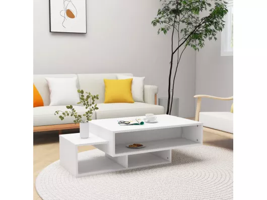 Kauf Unique Couchtisch Weiß 105x55x32 cm Holzwerkstoff