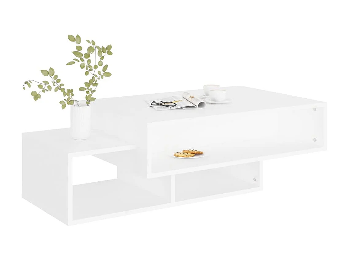 Table basse Blanc 105x55x32 cm Bois d’ingénierie