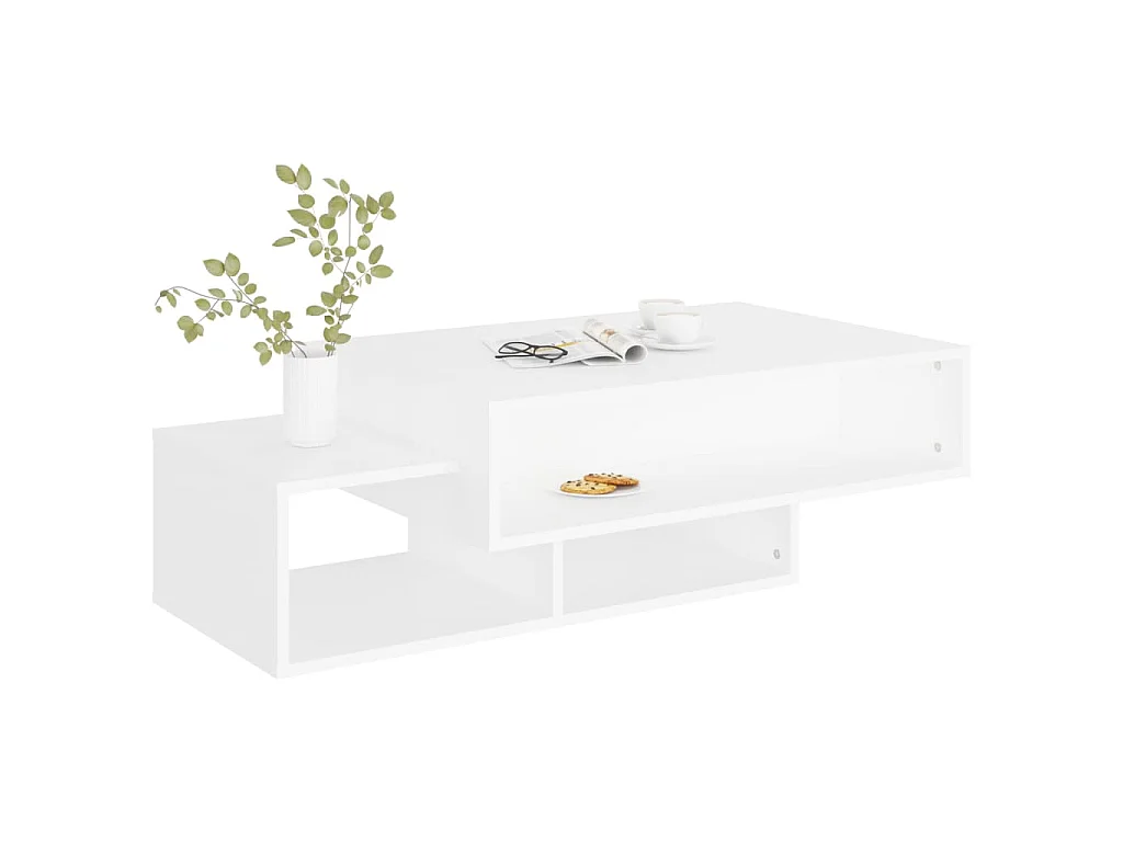Table basse Blanc 105x55x32 cm Bois d’ingénierie