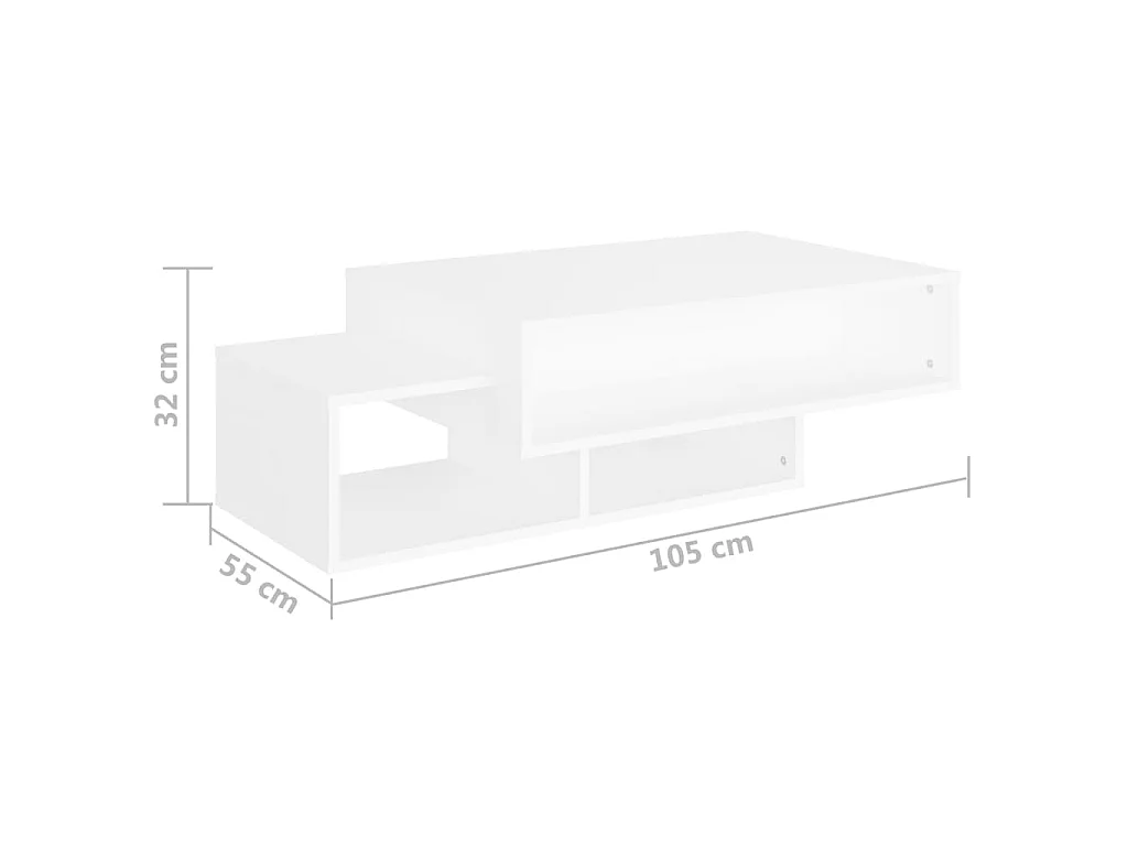 Table basse Blanc 105x55x32 cm Bois d’ingénierie