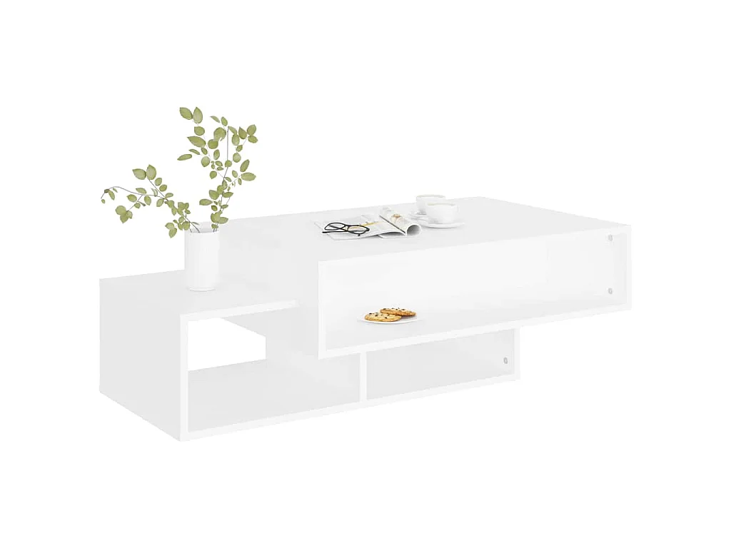 Table basse Blanc 105x55x32 cm Bois d’ingénierie