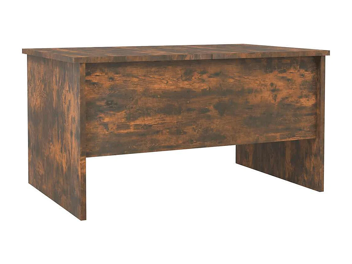 Table basse chêne fumé 80x50x42,5 cm bois d'ingénierie