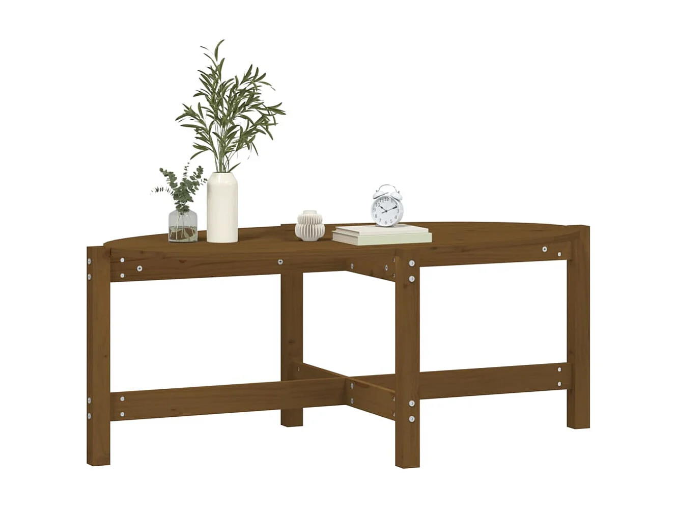 Mesa de centro 118x63x45cm madeira de pinho maciça castanho-mel