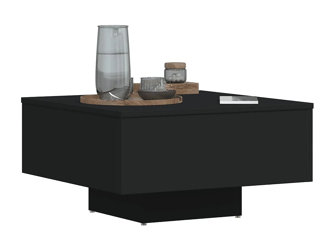 Table basse noir 60x60x31,5 cm bois d'ingénierie