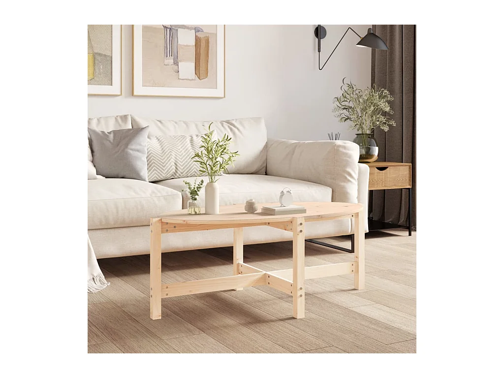Table basse 118x63x45 cm Bois massif de pin