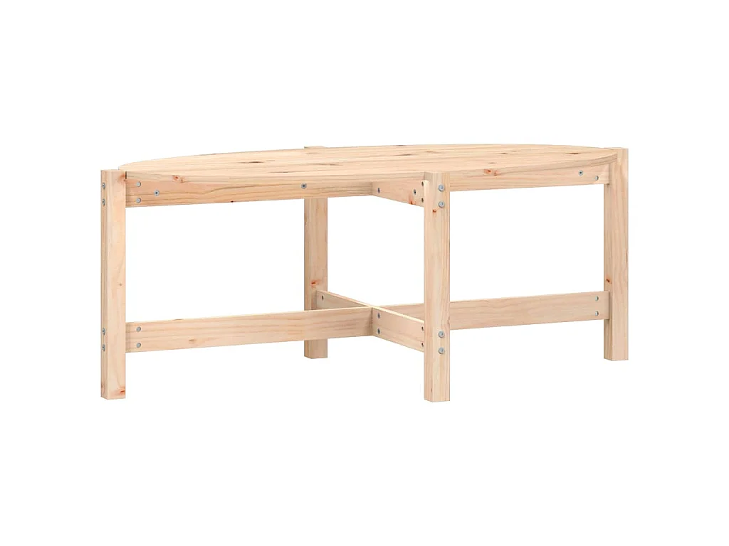 Tavolino da Salotto 118x63x45 cm in Legno Massello di Pino