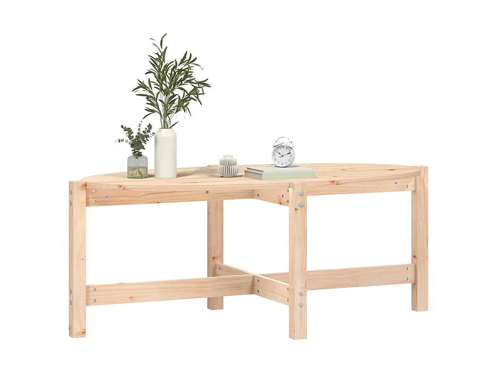 Tavolino da Salotto 118x63x45 cm in Legno Massello di Pino