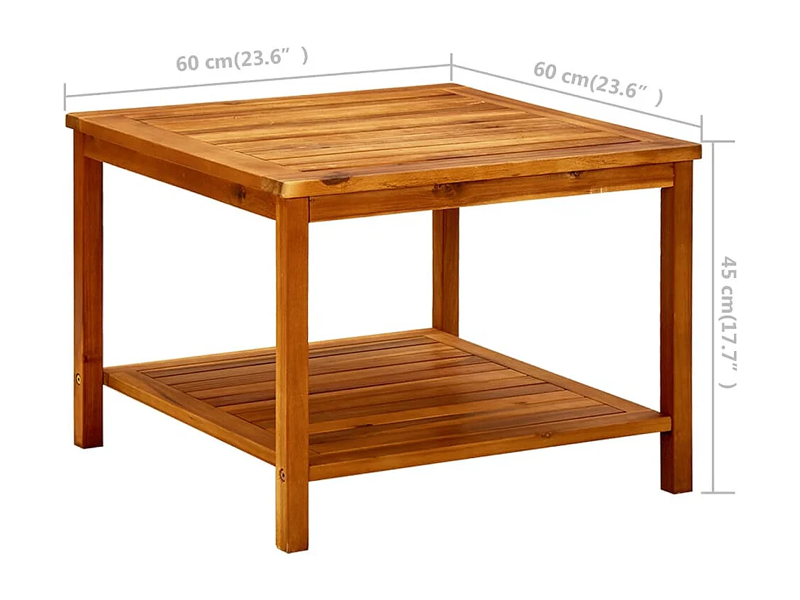 Salontafel 60x60x45 cm massief acaciahout