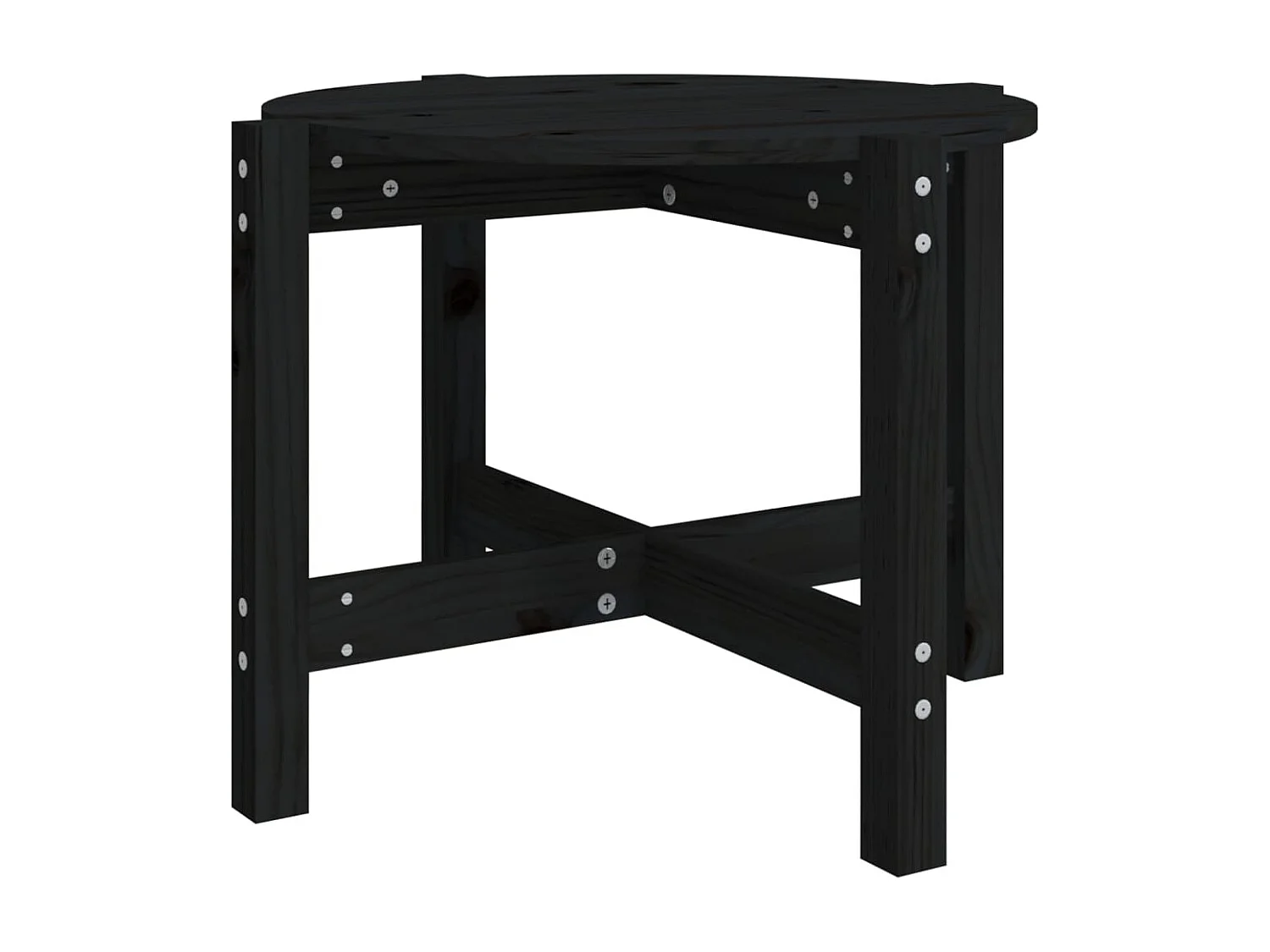 Mesa de centro de madera maciza de pino negro 62,5x45 cm