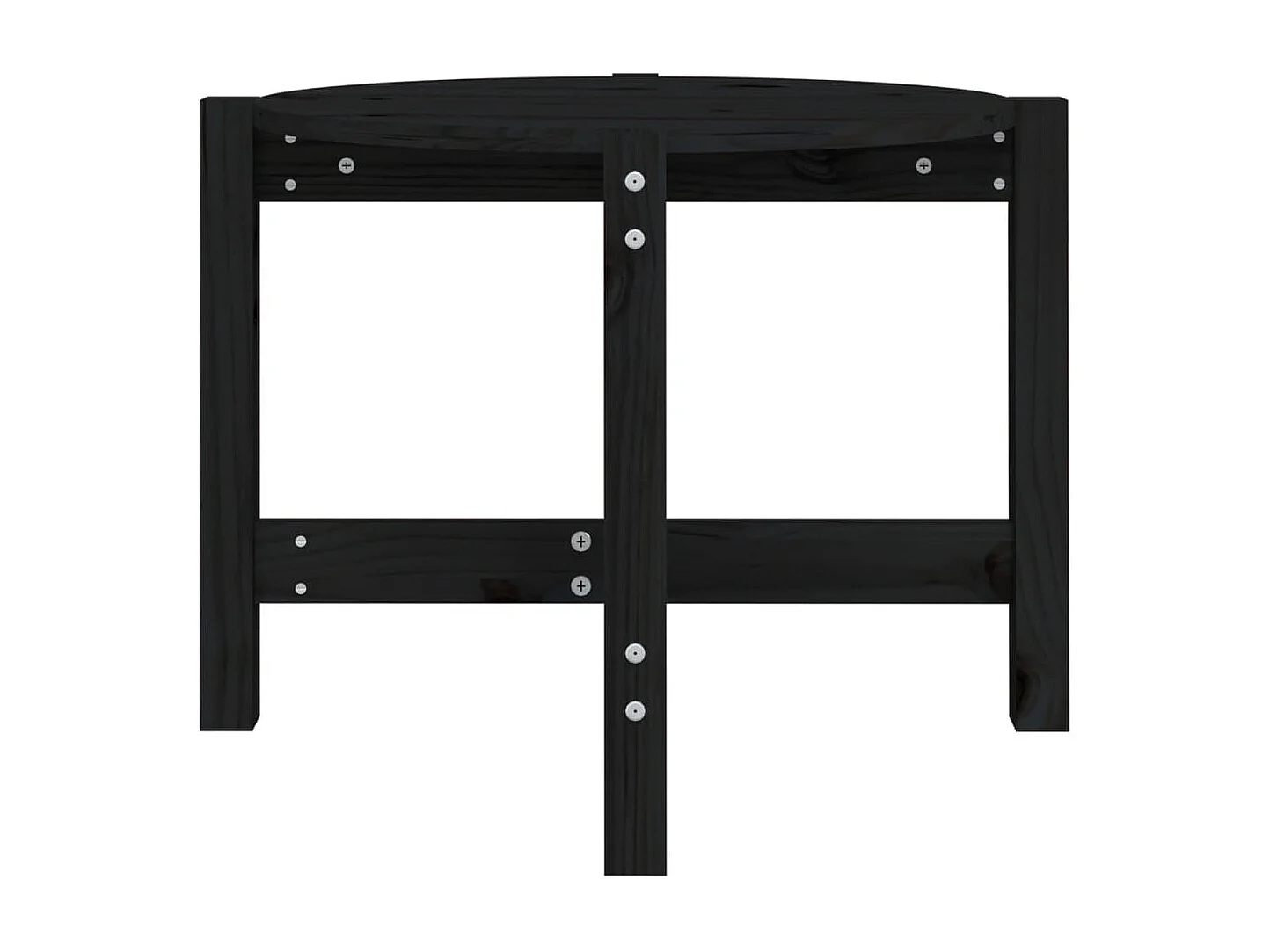 Table basse Noir Ø 62,5x45 cm Bois massif de pin