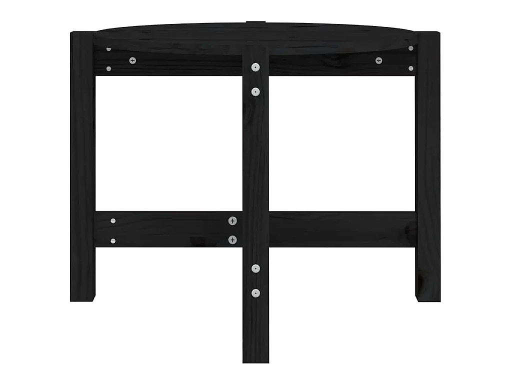 Table basse Noir Ø 62,5x45 cm Bois massif de pin