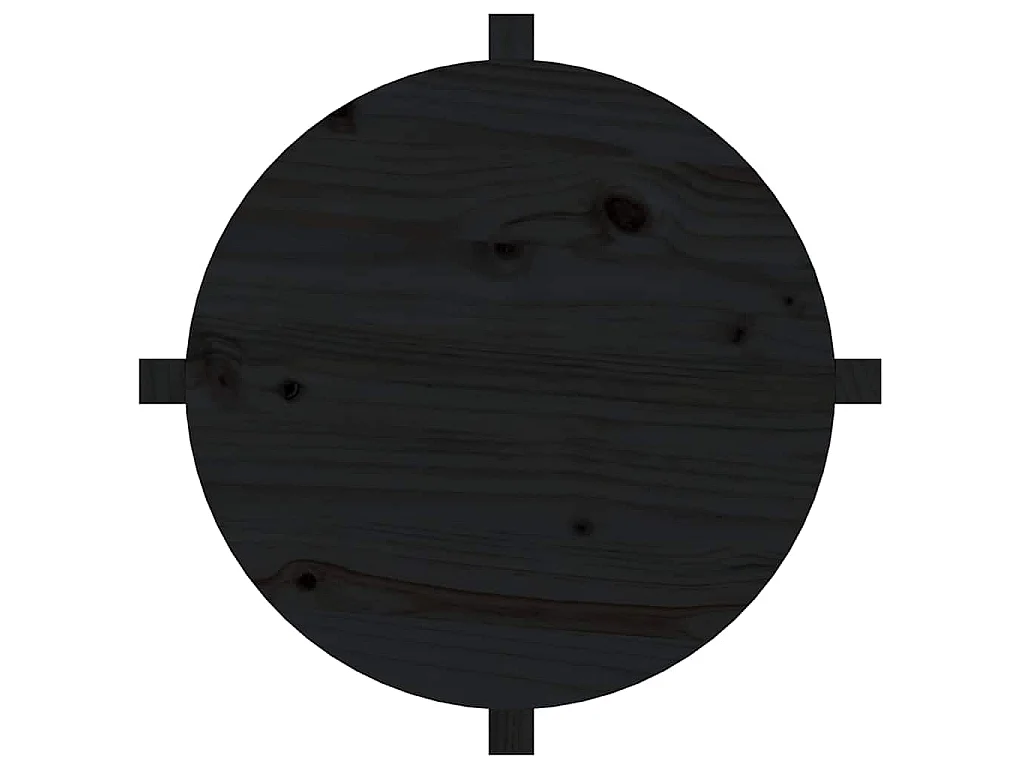 Table basse Noir Ø 62,5x45 cm Bois massif de pin