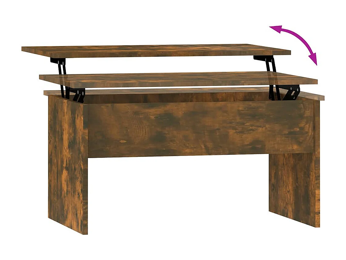 Mesa de centro madera ingeniería roble ahumado 80x50,5x41,5 cm