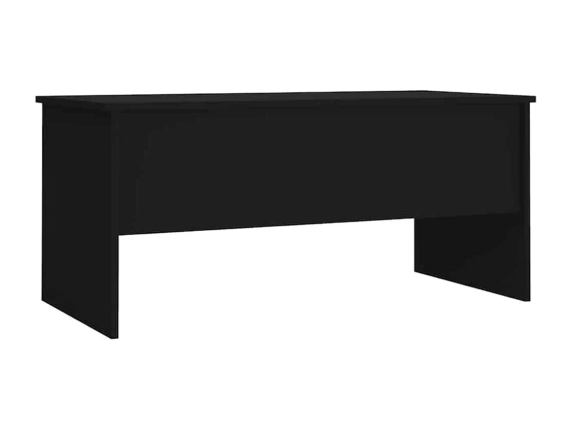 Tavolino da Salotto Nero 102x50,5x46,5 cm in Legno Multistrato