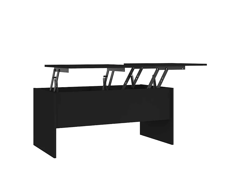 Tavolino da Salotto Nero 102x50,5x46,5 cm in Legno Multistrato