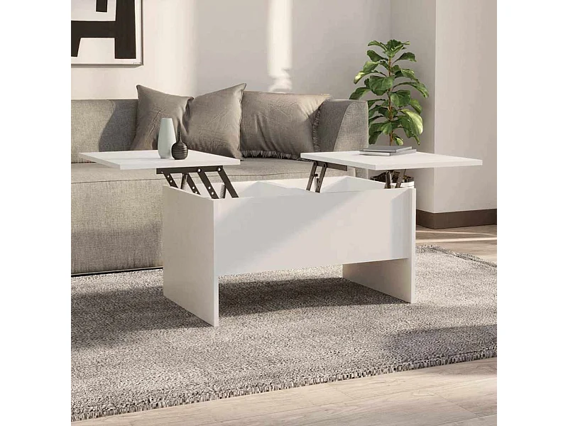 Salontafel 80x50x42,5 cm bewerkt hout wit