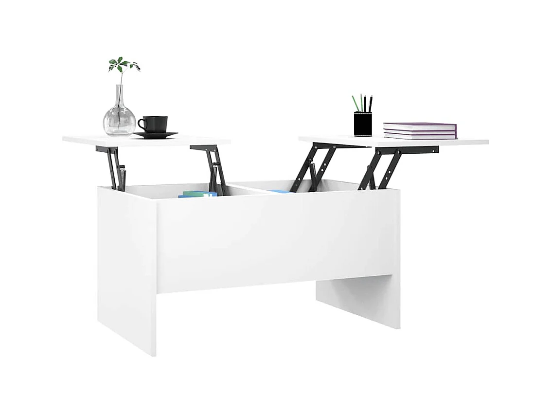 Table basse blanc 80x50x42,5 cm bois d'ingénierie