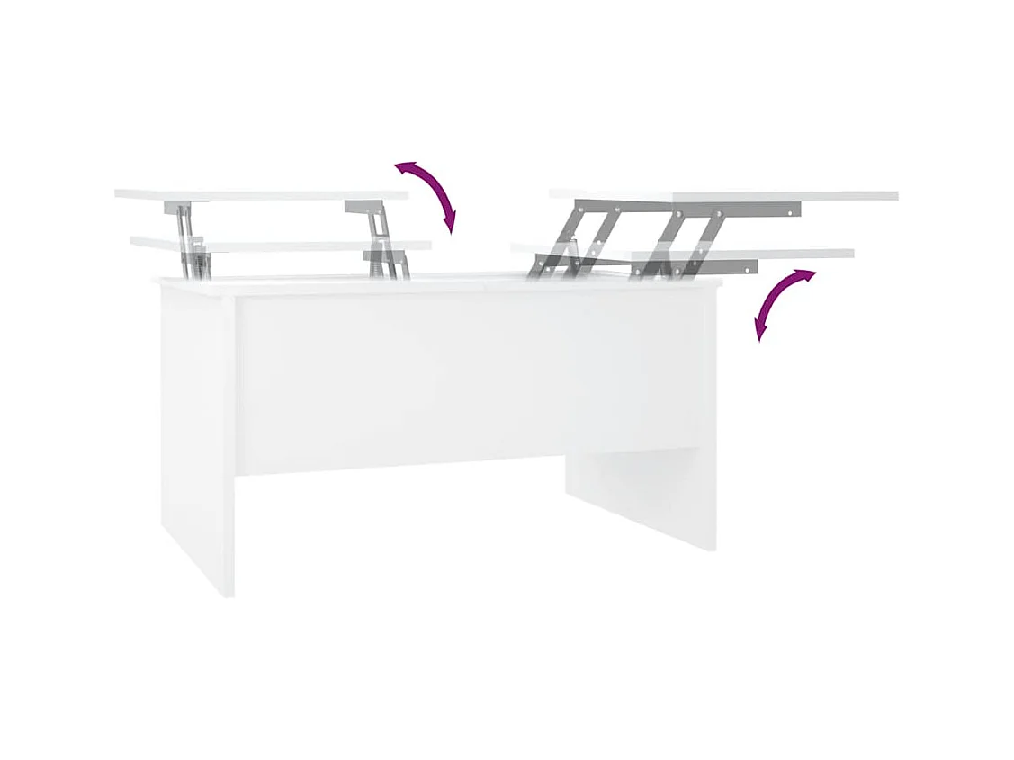 Table basse blanc 80x50x42,5 cm bois d'ingénierie