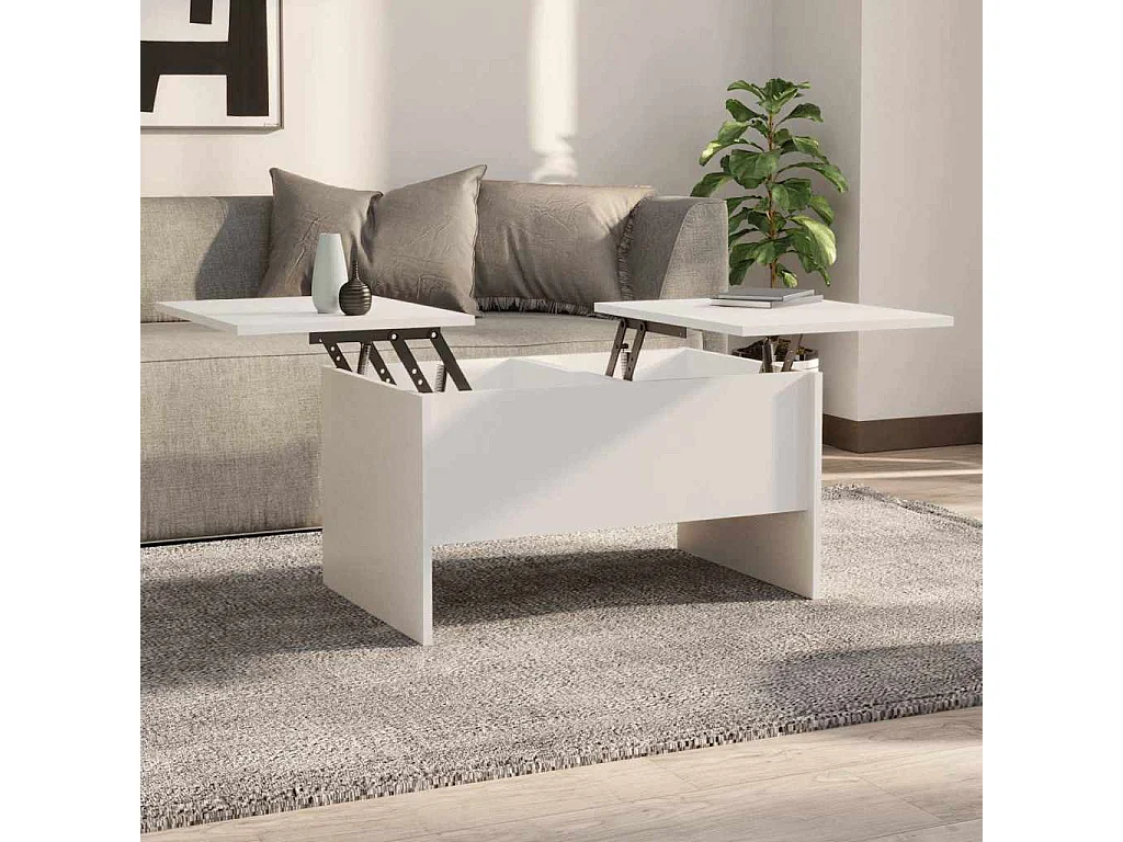 Salontafel 80x50x42,5 cm bewerkt hout wit