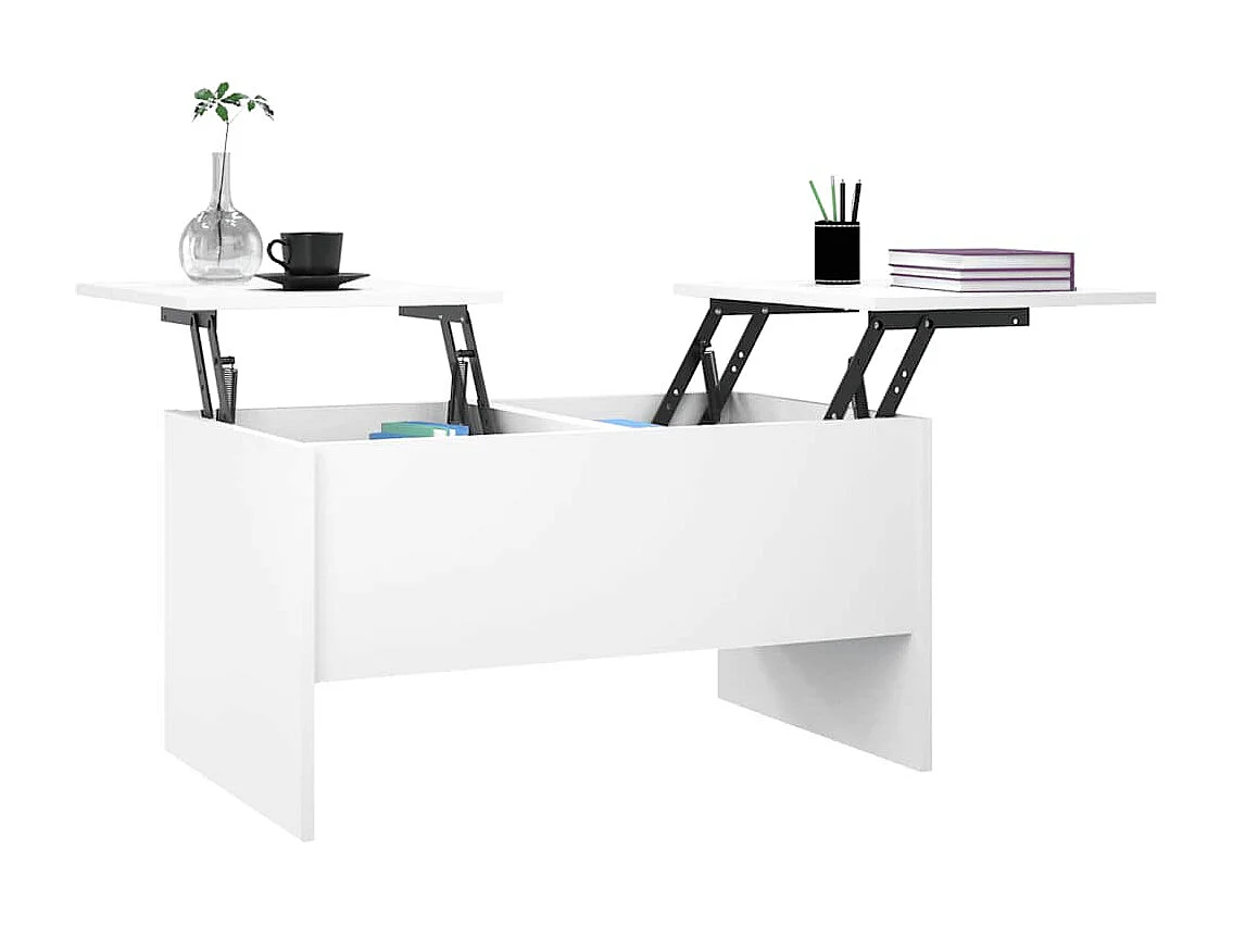 Salontafel 80x50x42,5 cm bewerkt hout wit