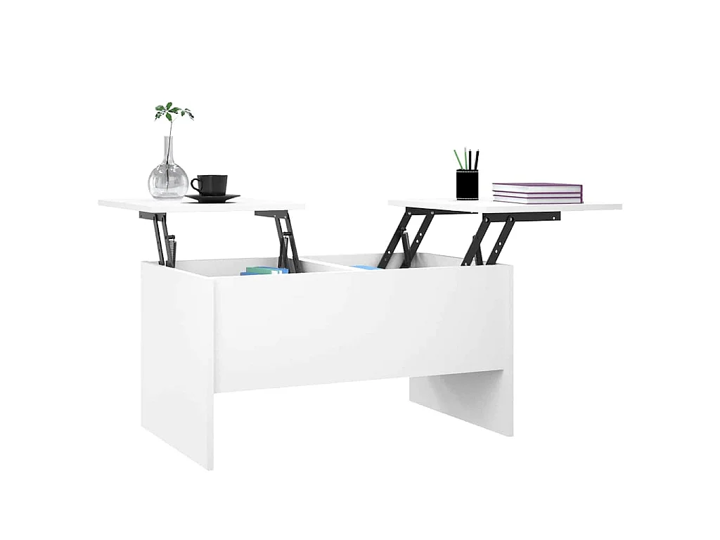 Table basse blanc 80x50x42,5 cm bois d'ingénierie