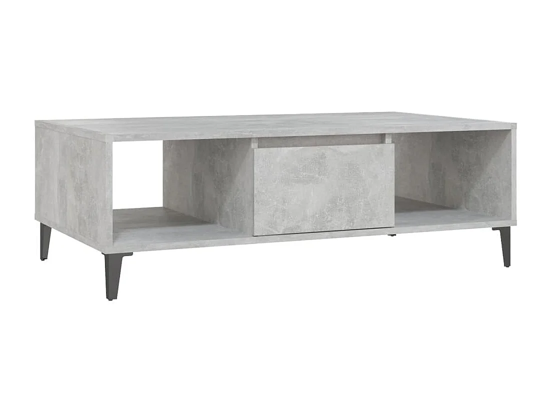 Mesa centro madera contrachapada gris hormigón 103,5x60x35 cm