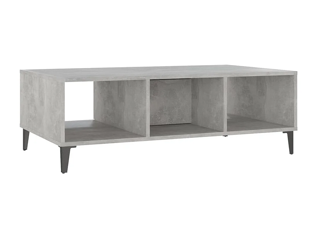 Mesa centro madera contrachapada gris hormigón 103,5x60x35 cm