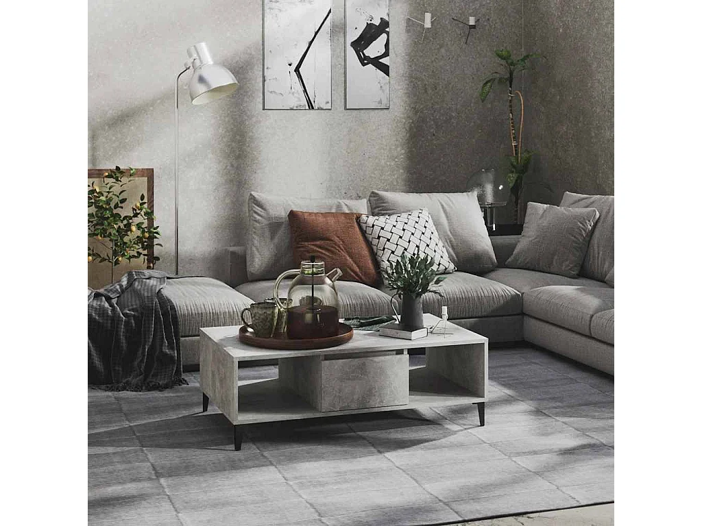 Couchtisch Betongrau 103,5x60x35 cm Holzwerkstoff