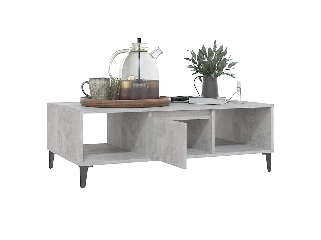 Salontafel 103,5x60x35 cm bewerkt hout betongrijs