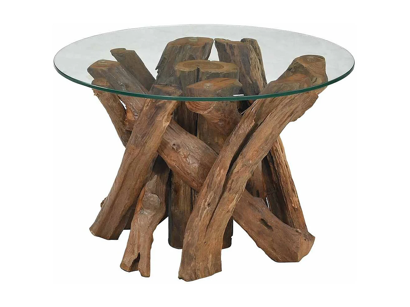 Table basse Bois flottant de teck massif 60 cm
