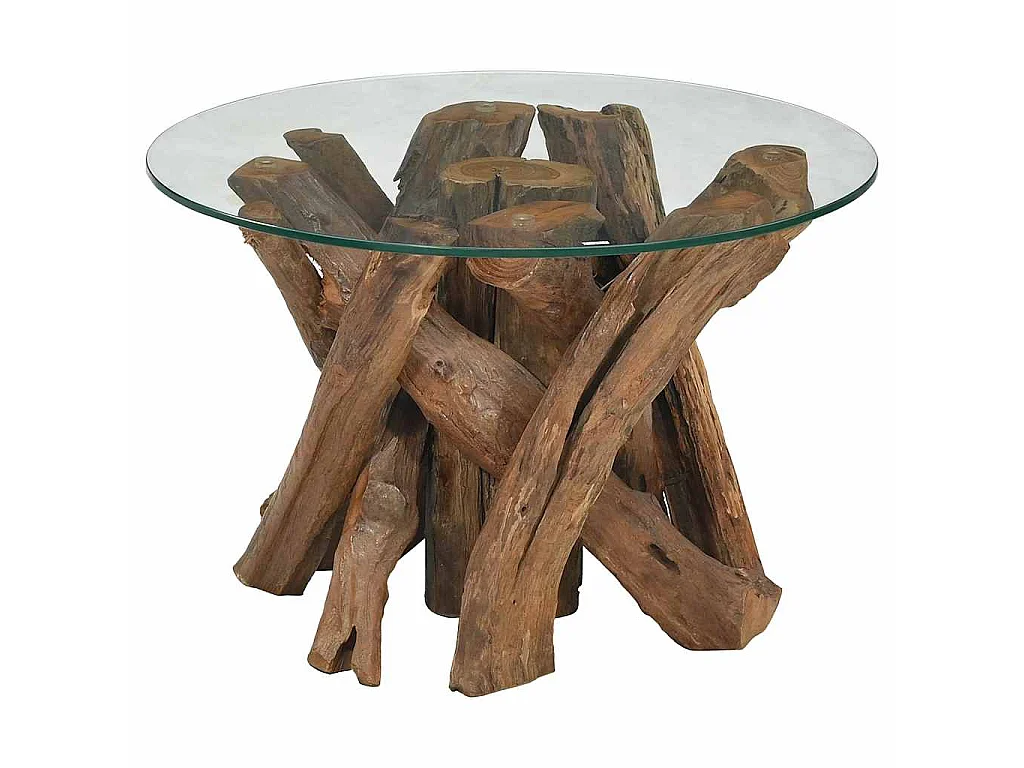 Table basse Bois flottant de teck massif 60 cm