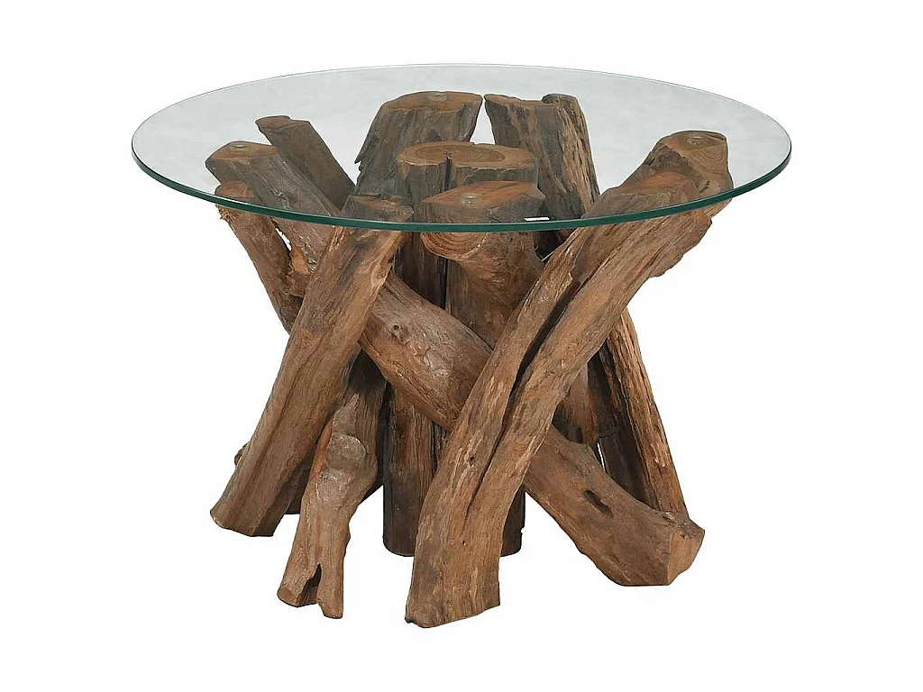 Tavolino da Salotto in Legname Massello di Teak 60 cm