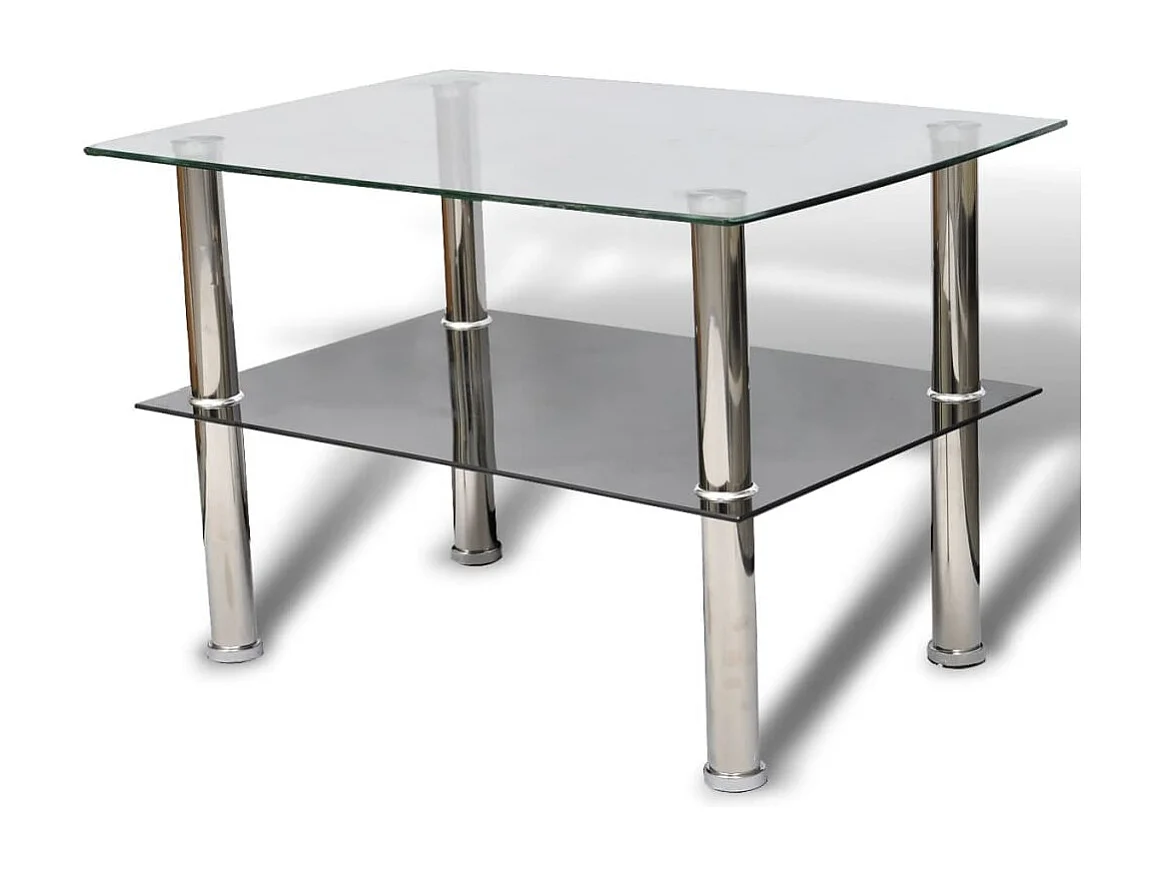 Table basse avec 2 étagères Verre