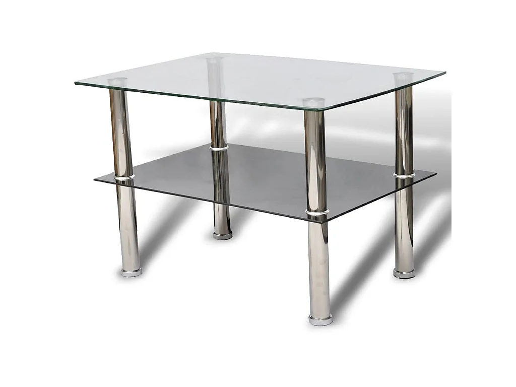 Couchtisch mit Ablage Glas