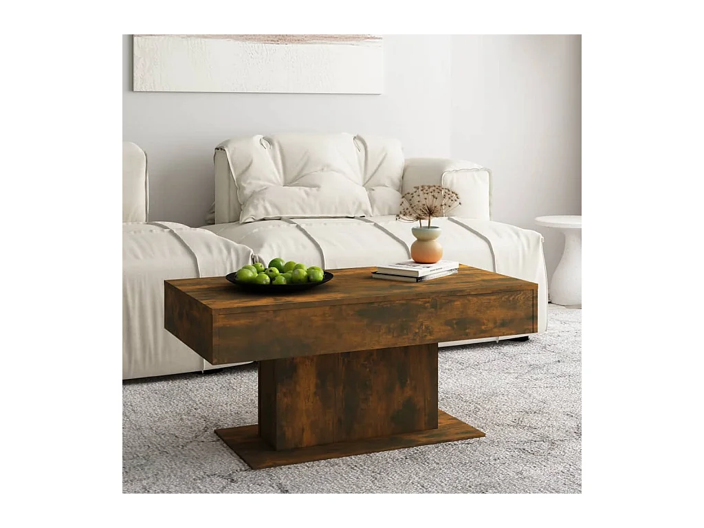 Table basse Chêne fumé 96x50x45 cm Bois d'ingénierie