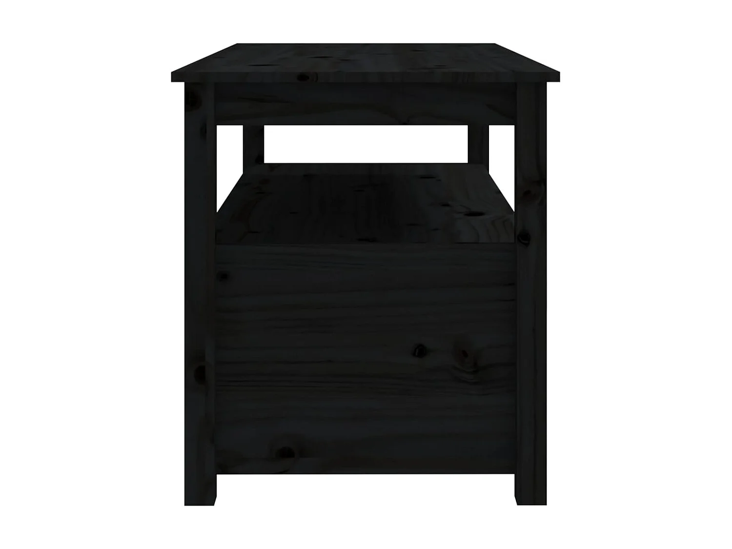 Table basse Noir 102x49x55 cm Bois massif de pin