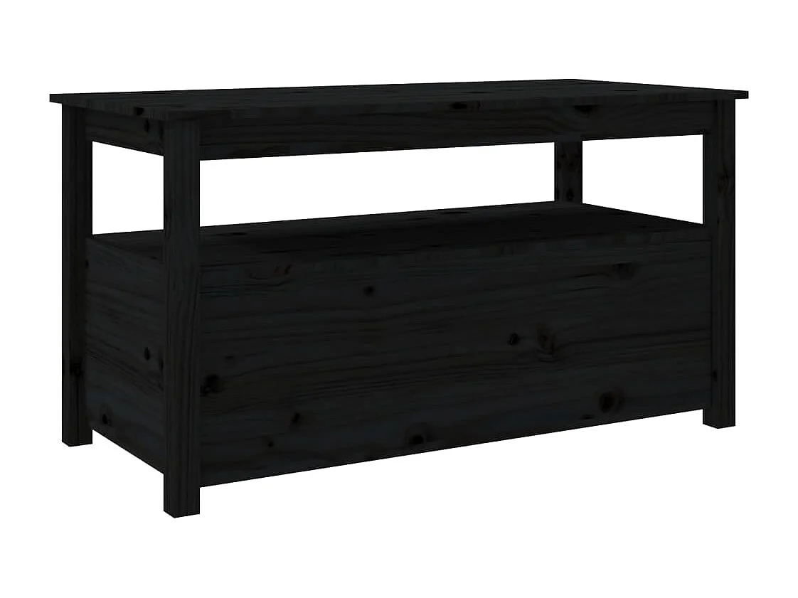 Table basse Noir 102x49x55 cm Bois massif de pin