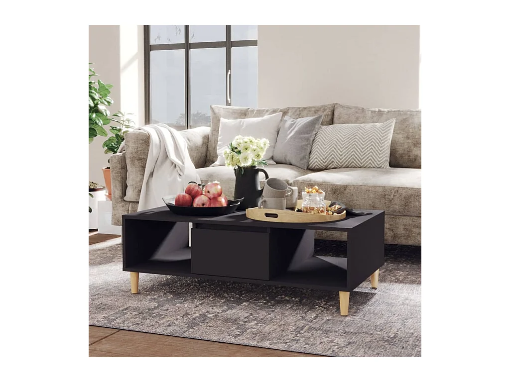 Table basse gris 103,5x60x35 cm bois d'ingénierie