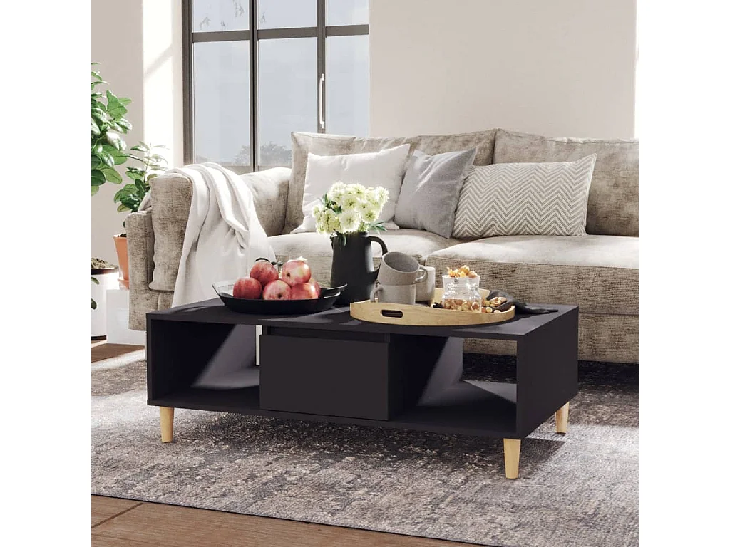 Salontafel 103,5x60x35 cm bewerkt hout grijs