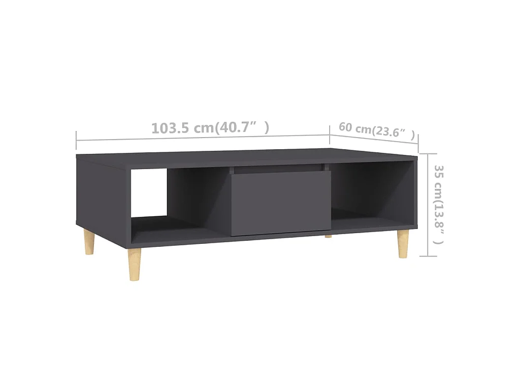 Salontafel 103,5x60x35 cm bewerkt hout grijs