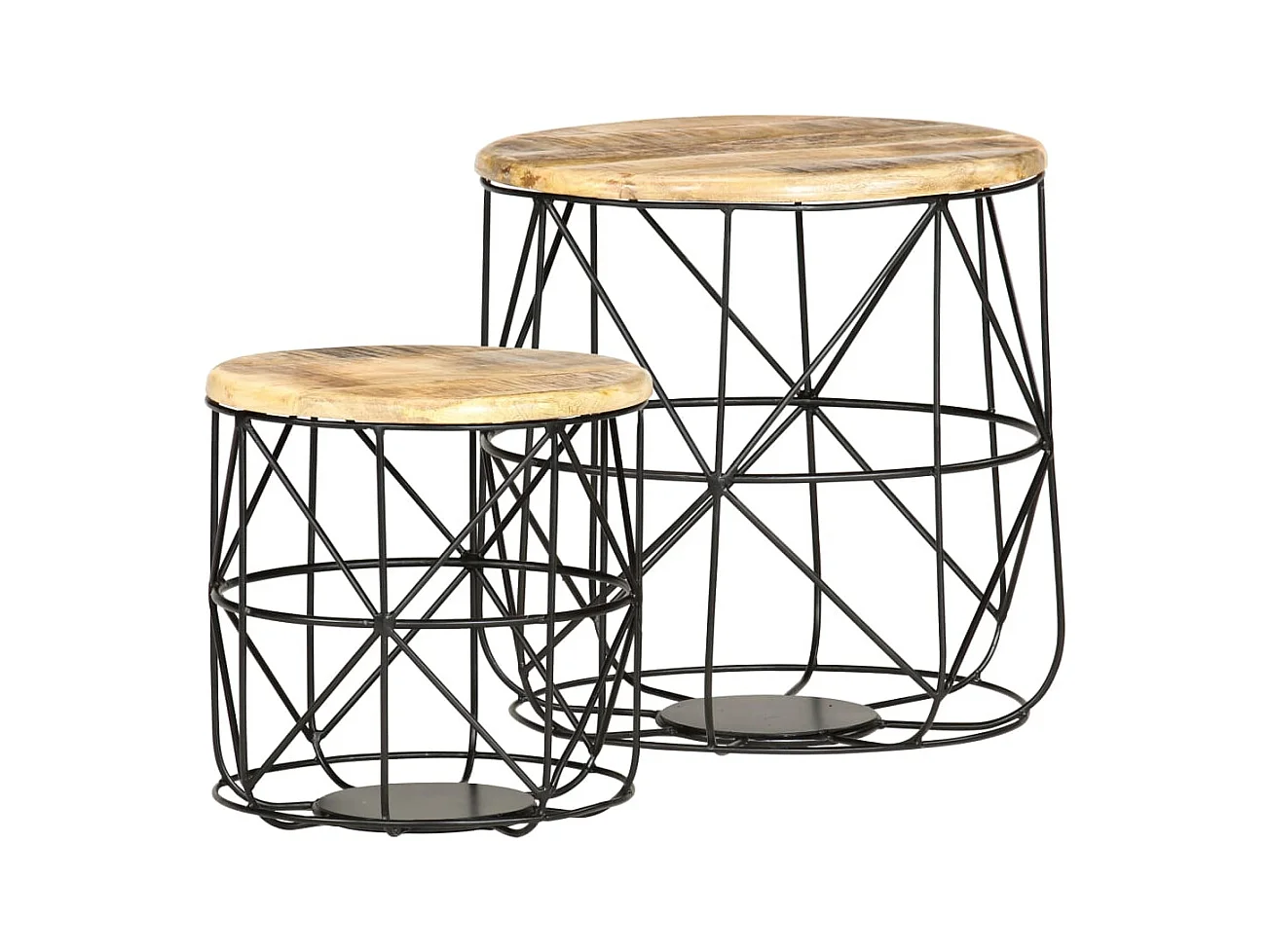 Mesas de centro 2 unidades madera maciza de mango