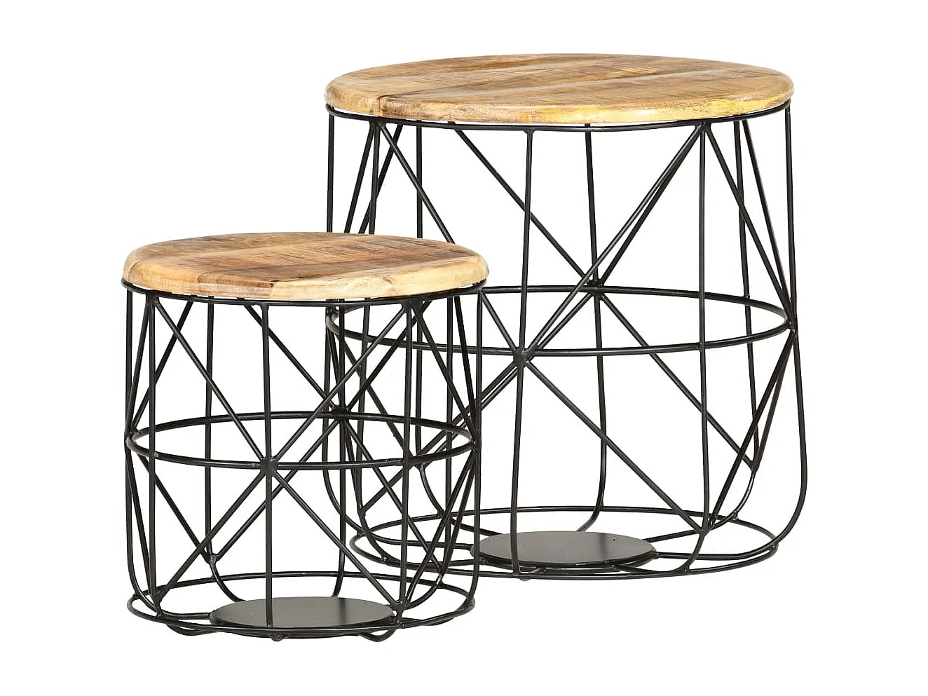 Tables basses 2 pcs Bois solide de manguier