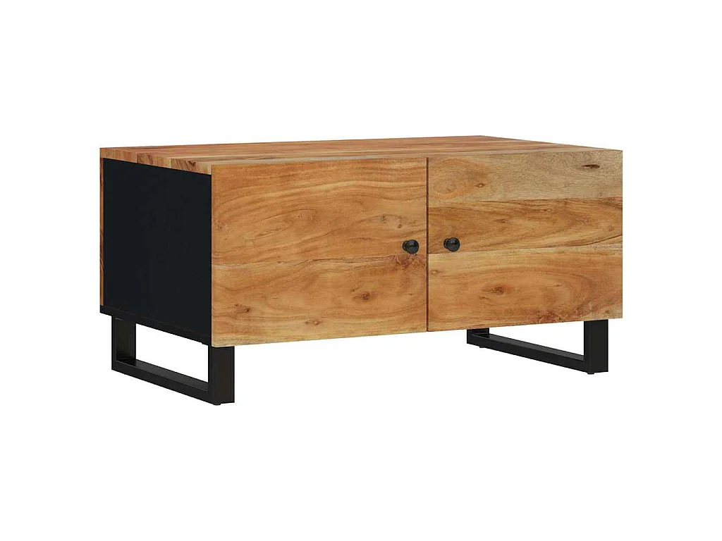 Couchtisch 80x50x40 cm Massivholz Akazie & Holzwerkstoff