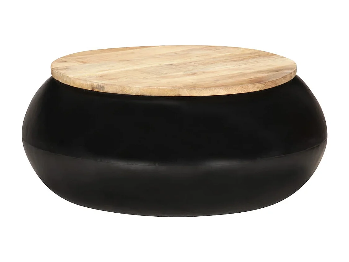 Table basse Noir 68x68x30 cm Bois de manguier solide