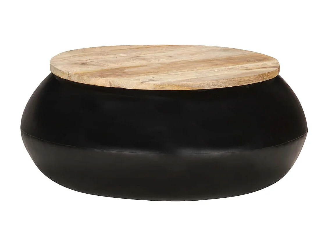 Table basse Noir 68x68x30 cm Bois de manguier solide