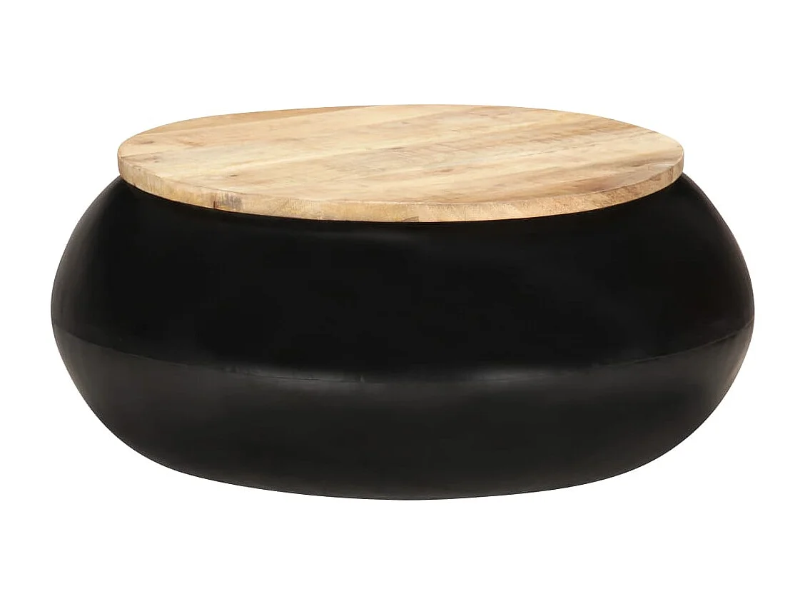 Table basse Noir 68x68x30 cm Bois de manguier solide