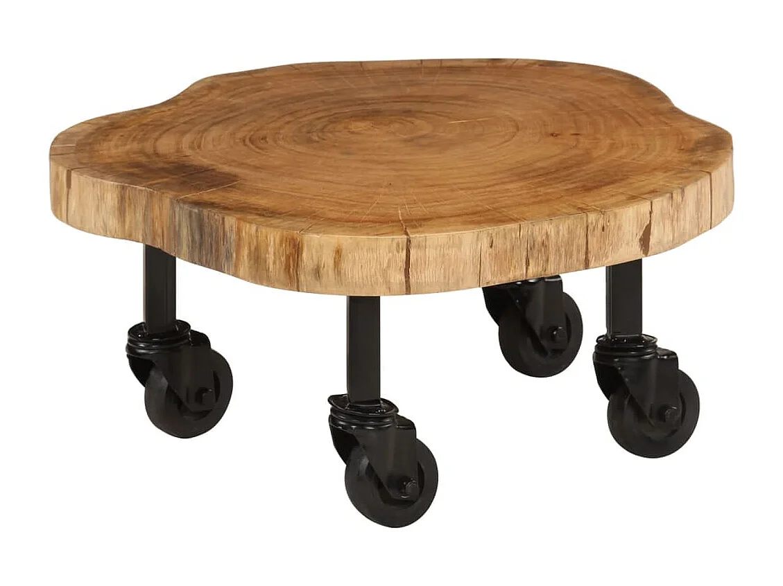 Tavolino da Salotto in Legno Massello di Acacia 60x55x25 cm